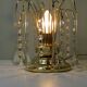 Massive Belgium vintage table lamp, brass and Murano beads