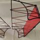 Pair of wire and scoubidou shelves
