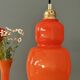 Suspension globe vintage en opaline orange