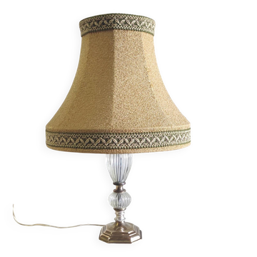 Lampe à poser en laiton et verre - mid. XXeme