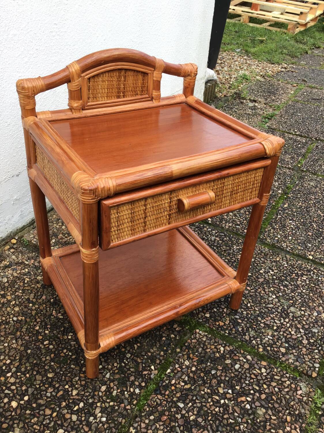 Rattan bedside