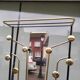 Cloakroom coat rack hat umbrella metal and vintage brass