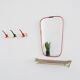 Wardrobe set mid century three-piece, 50's mirror, shelf, coat rack
