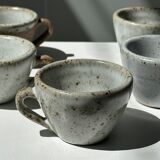Set of 5 Indonesian ceramic handle coffee cups