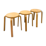 Suite of 3 Alvar Aalto stools for Artek