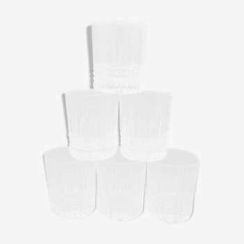 Series of 6 crystal whiskey glasses
