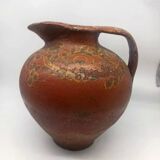Vase, pichet ancien en terre cuite vernissée, Toscane Italie XVIIème siècle