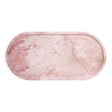 Oval marble platter in pink
