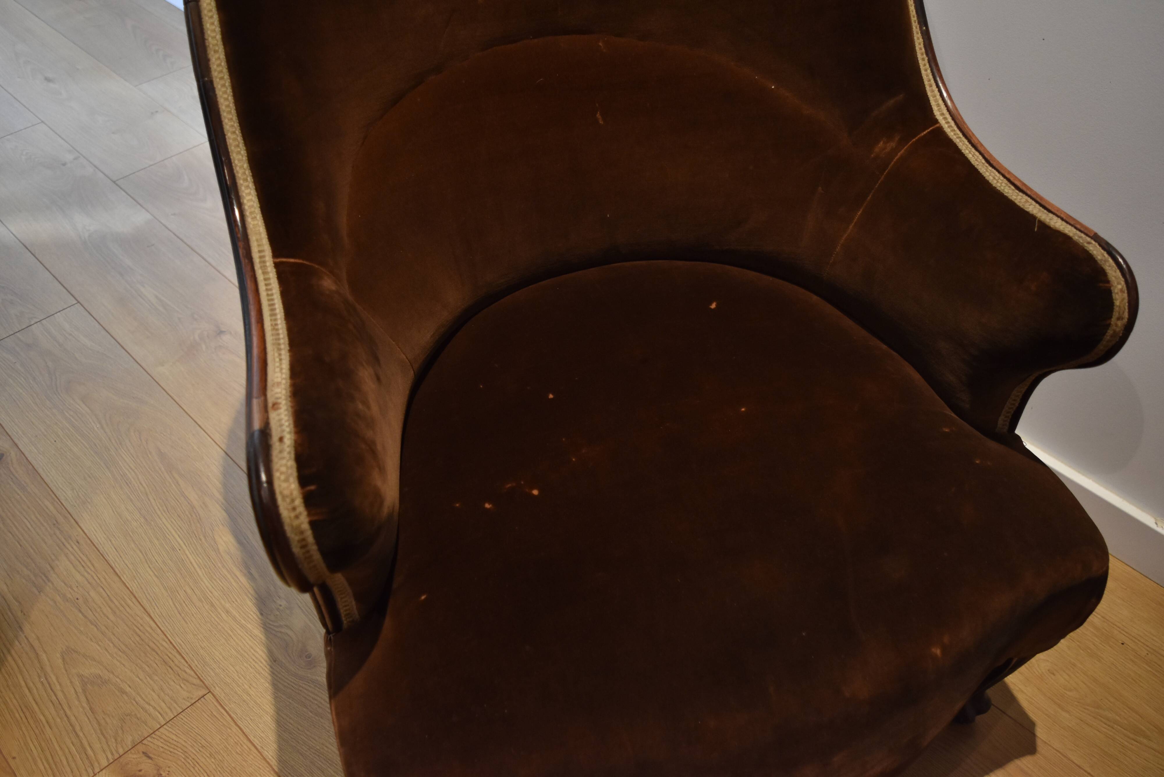 Fauteuil crapaud chocolat