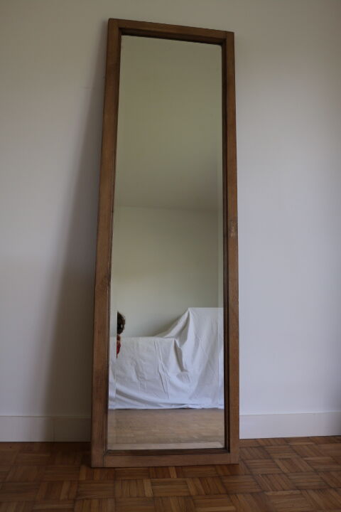 Miroir bois brut biseauté