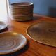 Dessert service, 18 plates and a sandstone dish from Salins les Bains, 1960s