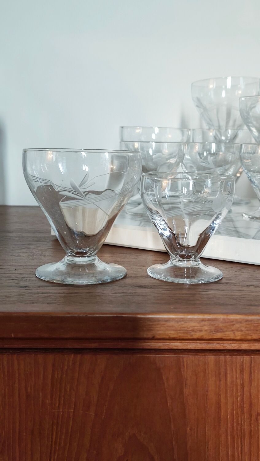 Service 14 pièces verres art déco