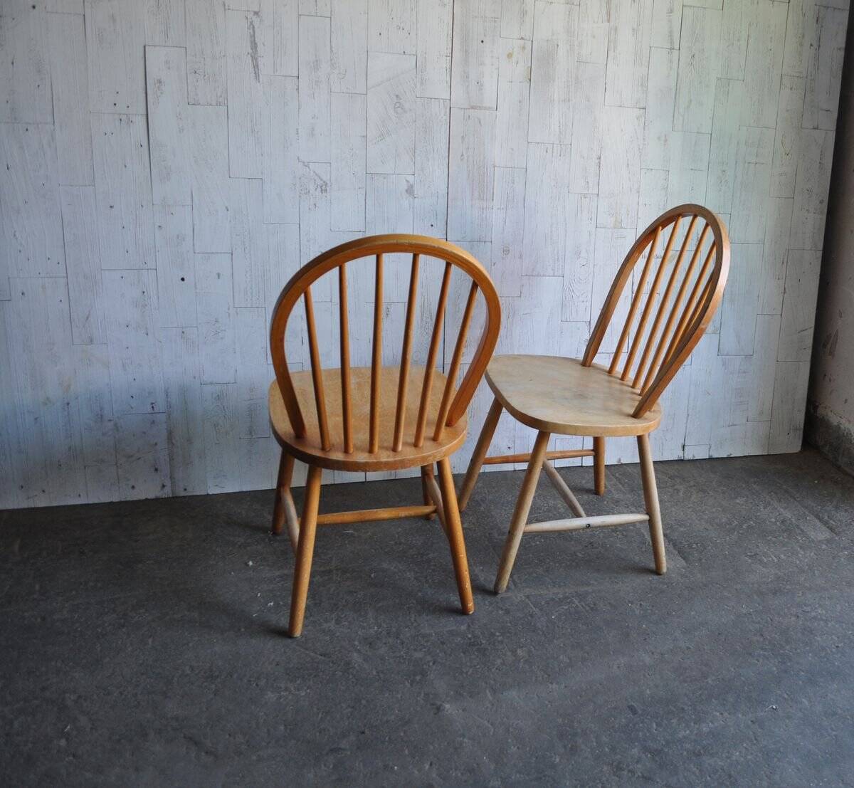 Tatra dining chair set from the 1960s in light wood, Mid-Century style.