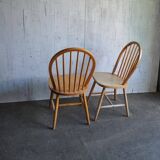 Tatra dining chair set from the 1960s in light wood, Mid-Century style.