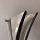 Large vintage black and white vase in ceramic and signed, from the 60s