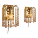 Set of 2 Hollywood Regency Murano glass wall lamps, 1970s