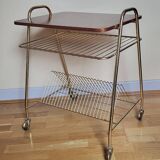 Rolling vinyl storage trolley