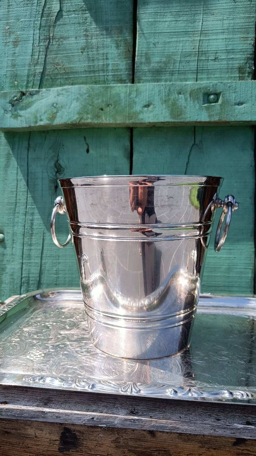 Hallmarked silver metal champagne bucket