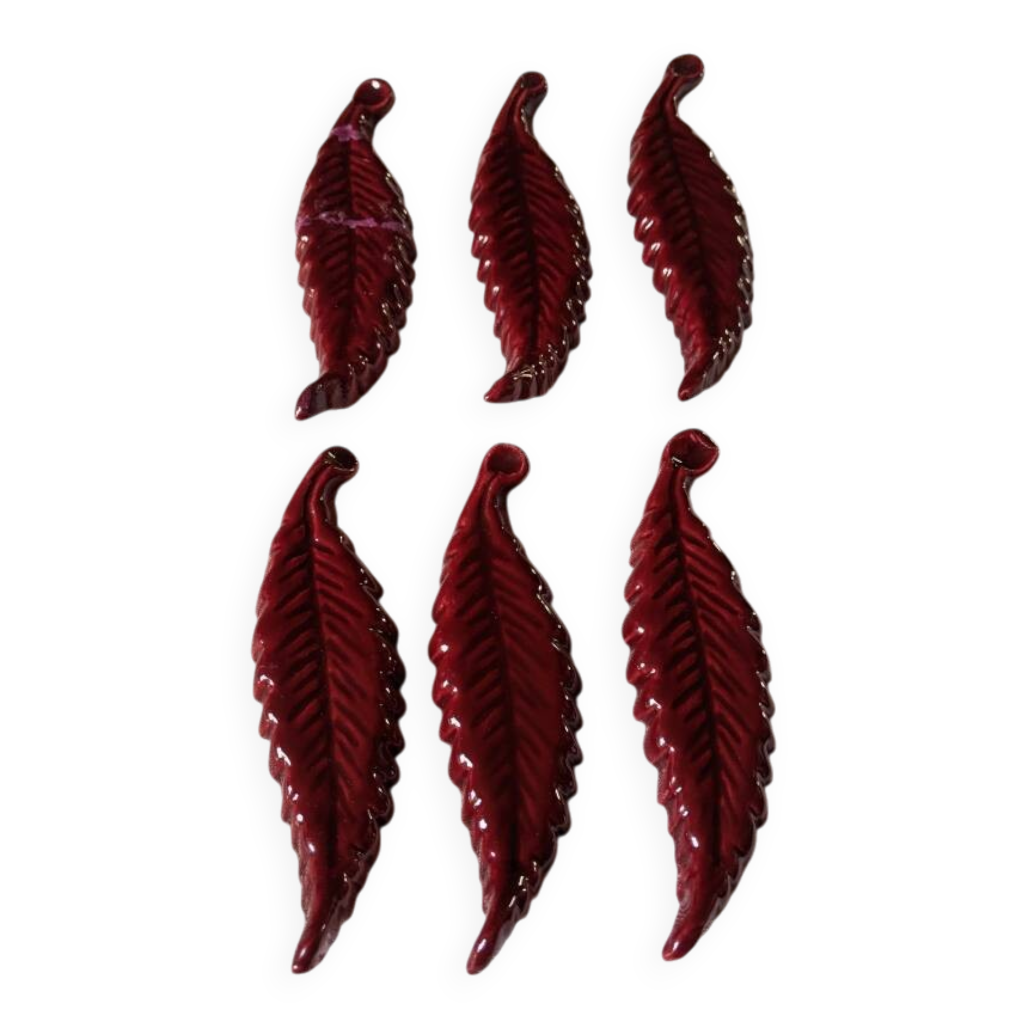 Handmade ceramic knife holder leaf decoration bohemian countryside