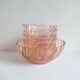 Set of 6 bowls and a salad bowl in Arcoroc Rosaline Vintage glass