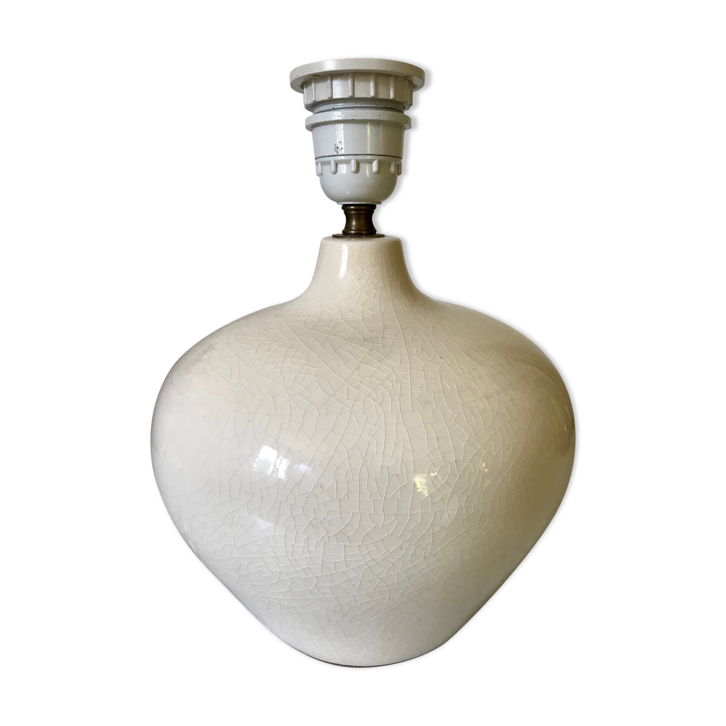 Pied de lampe en céramique craquelée