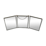 Barber triptych with chain and watercolours mirror 14x44cm