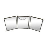 Barber triptych with chain and watercolours mirror 14x44cm