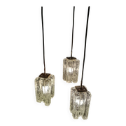 Granada ice glass chandelier by JT Kalmar for KFKG 1960s