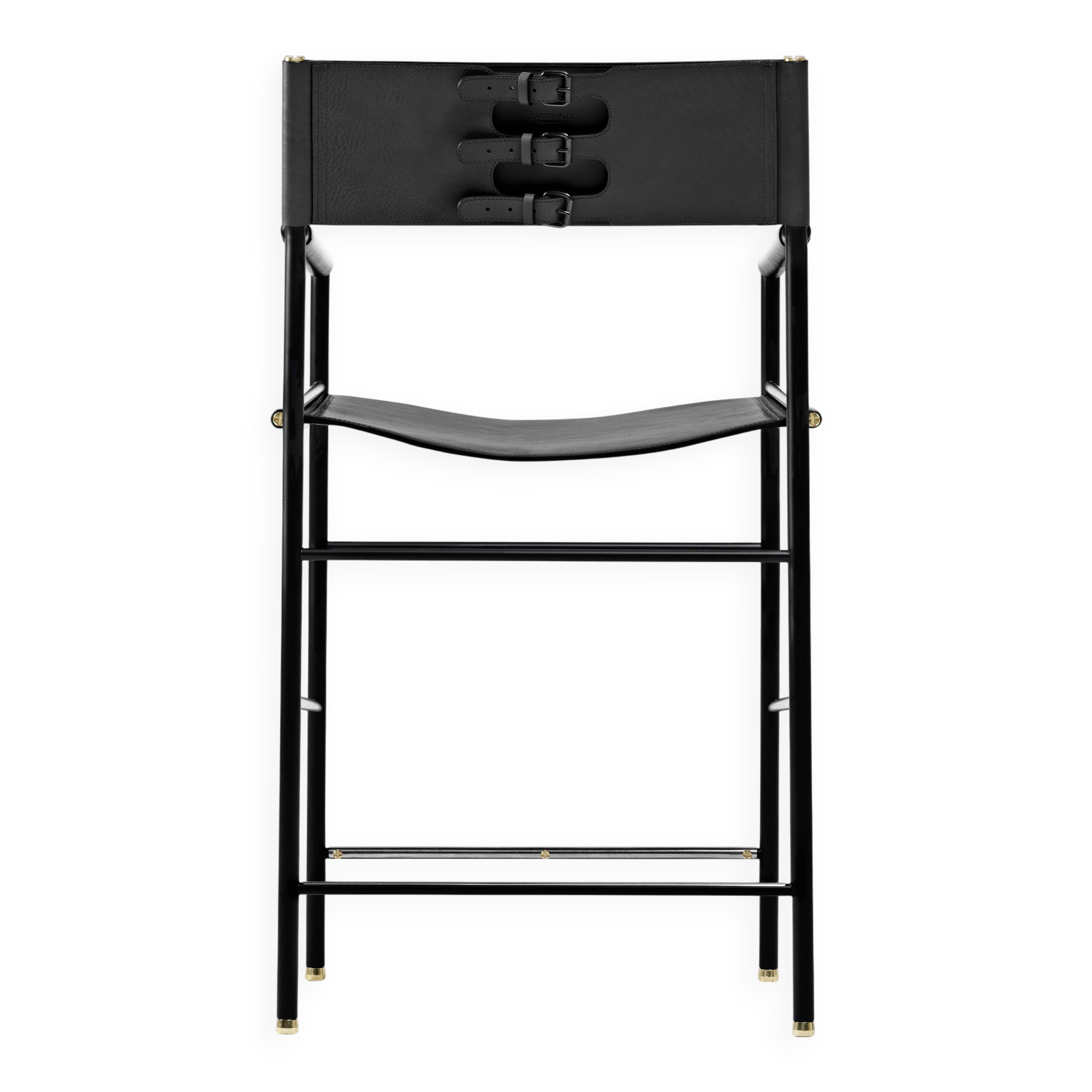 Batch of 6 Contemporary Bar Stools with Black Leather Backrest