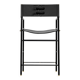 Batch of 6 Contemporary Bar Stools with Black Leather Backrest