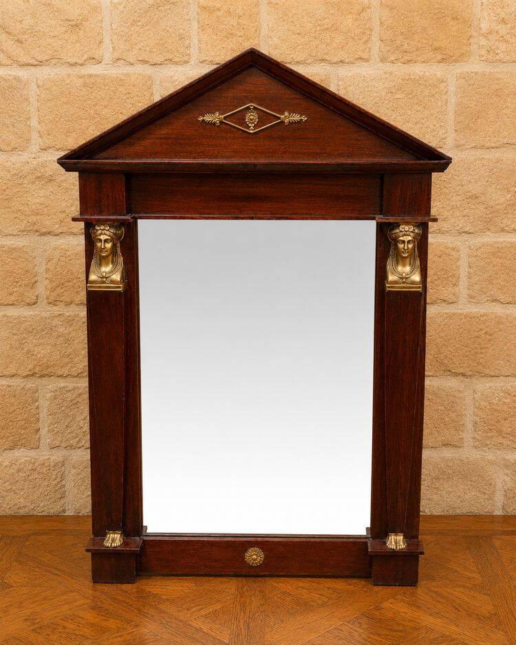 Empire mirror with triangular pediment, 19th century