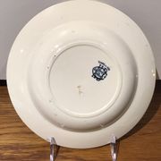 Hollow plate, insect and strawberry décor, Manufacture Choisy the King, Iron Land, H Boulenger - Co.