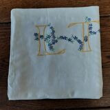Vintage pillowcase monogram LT cotton 52 X 68 cm
