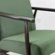 Vintage green olive easy chair, 1970s - dark wood