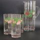 Carafe and four glasses in painted crystal, Hartzviller crystal factory, 1970
