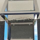 Pretty designer 1970 chrome base table - end table