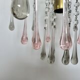 Crystal chandelier "water drop" in Murano glass, Italy