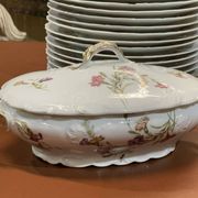 1950s Limoges Porcelain Floral Dinner Service - 31 Pieces