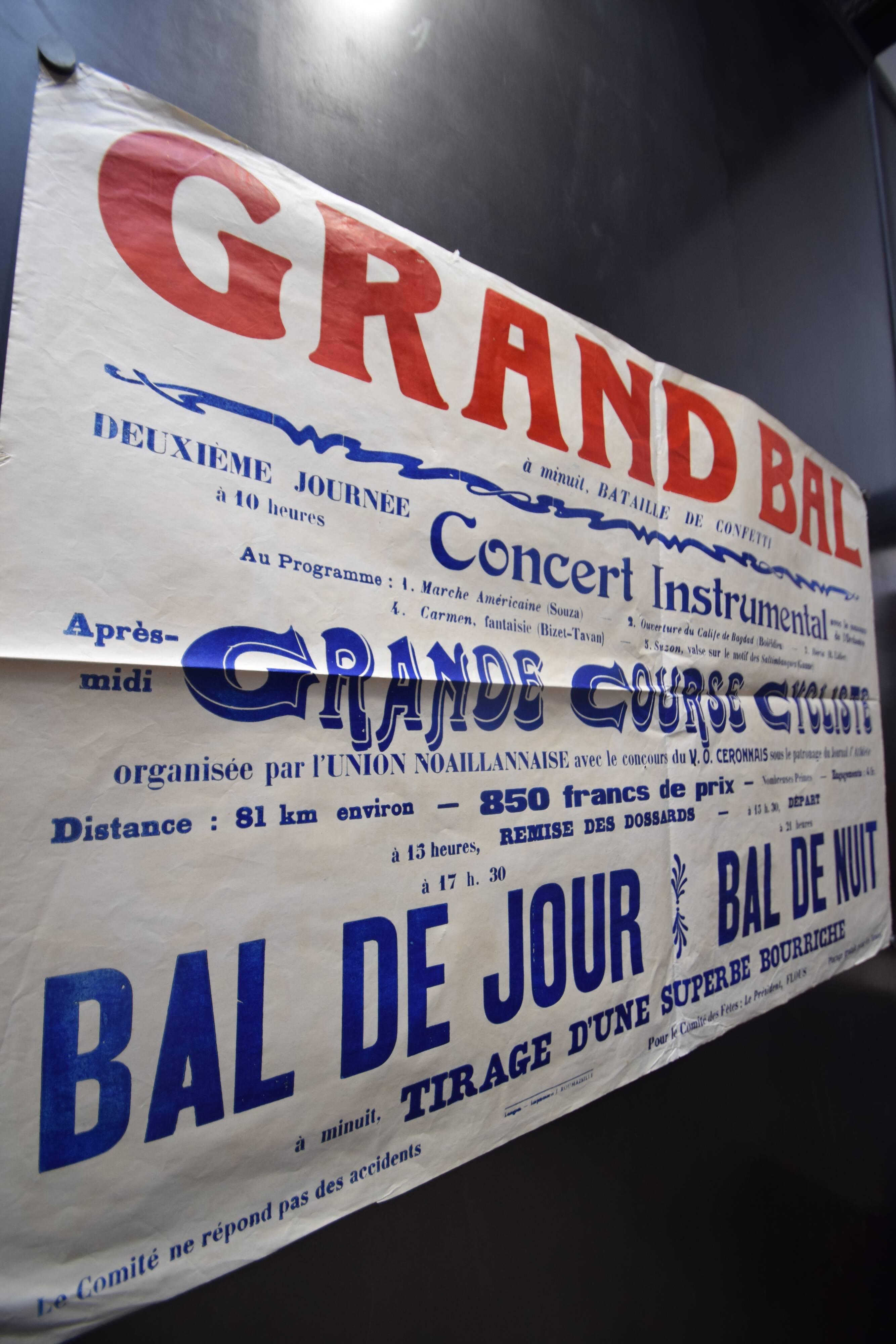 Poster "Grand Ball - Great Cycling Race" - Gironde - 1930s