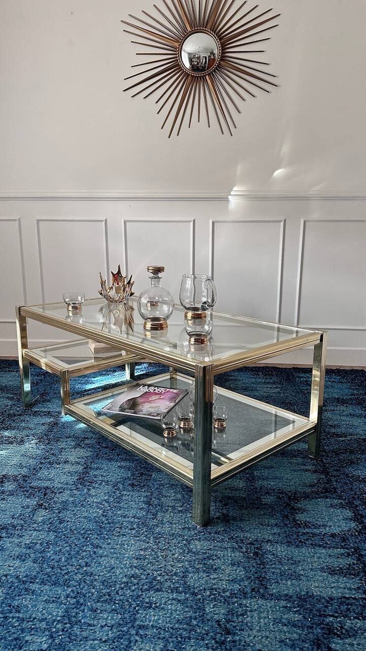 Vintage gold and silver coffee table