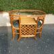 Ensemble en rotin table + 2 fauteuils vintage 1980