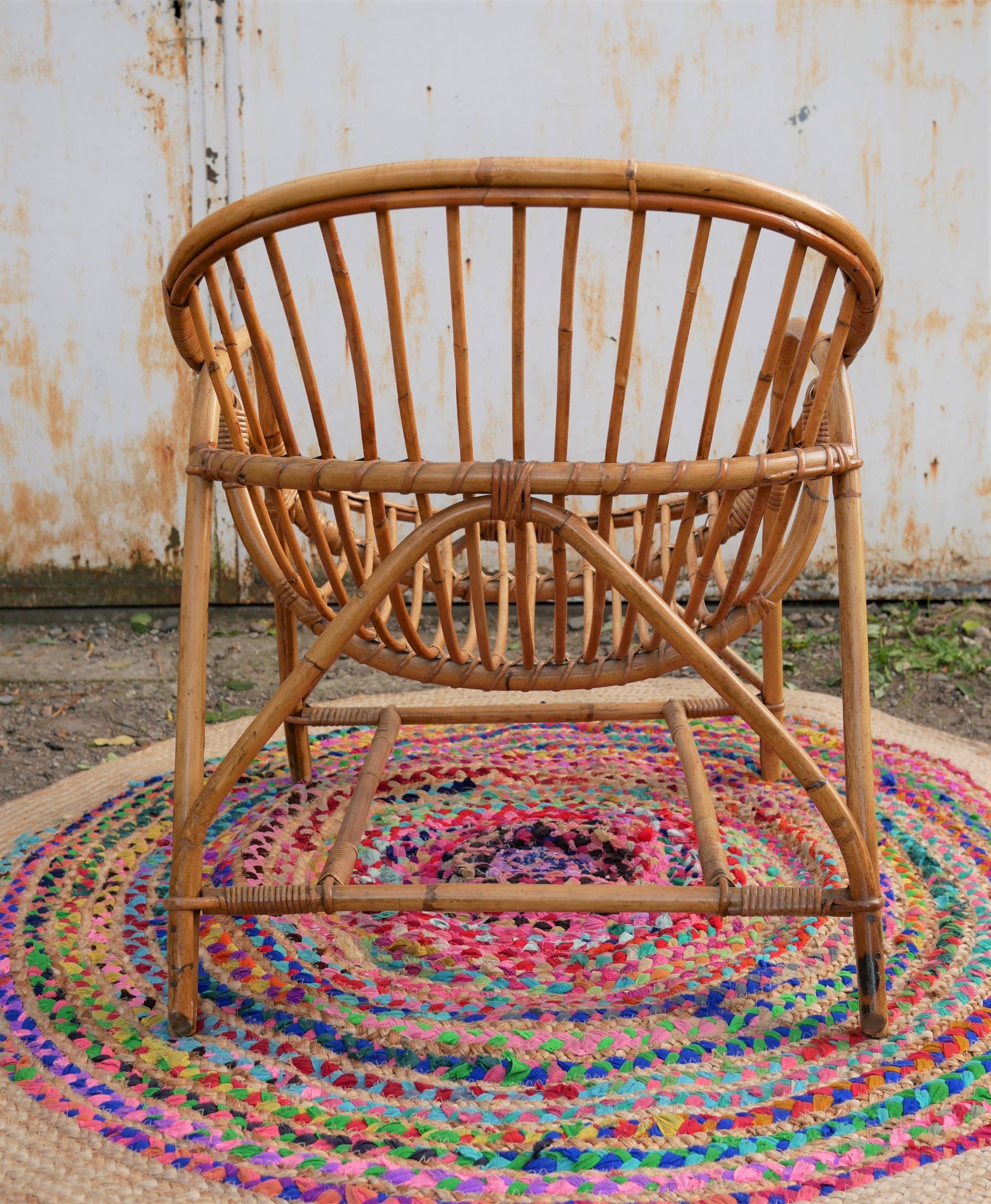 "Shell" vintage armchair rattan