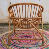 "Shell" vintage armchair rattan