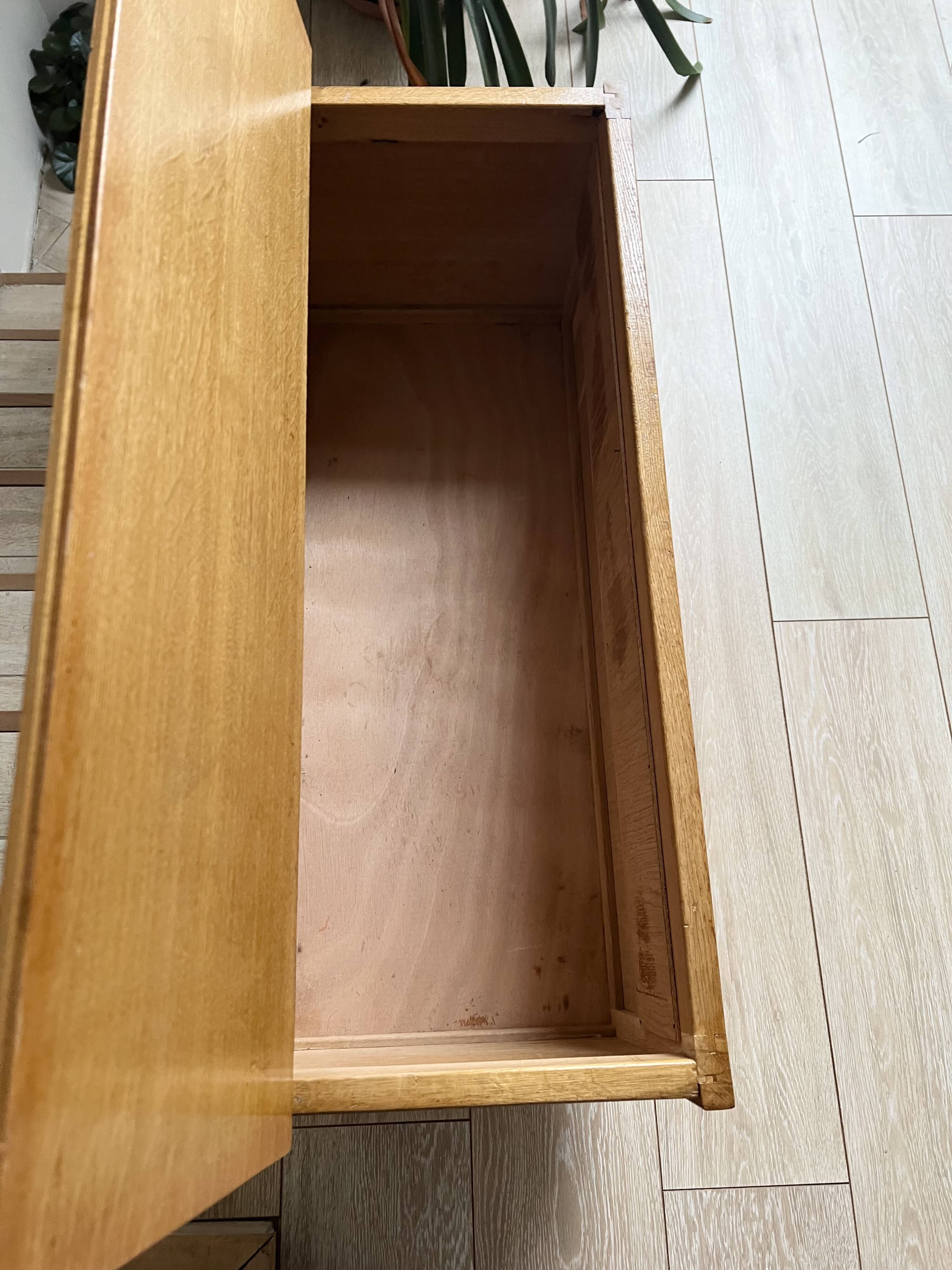 Wooden and rattan chest