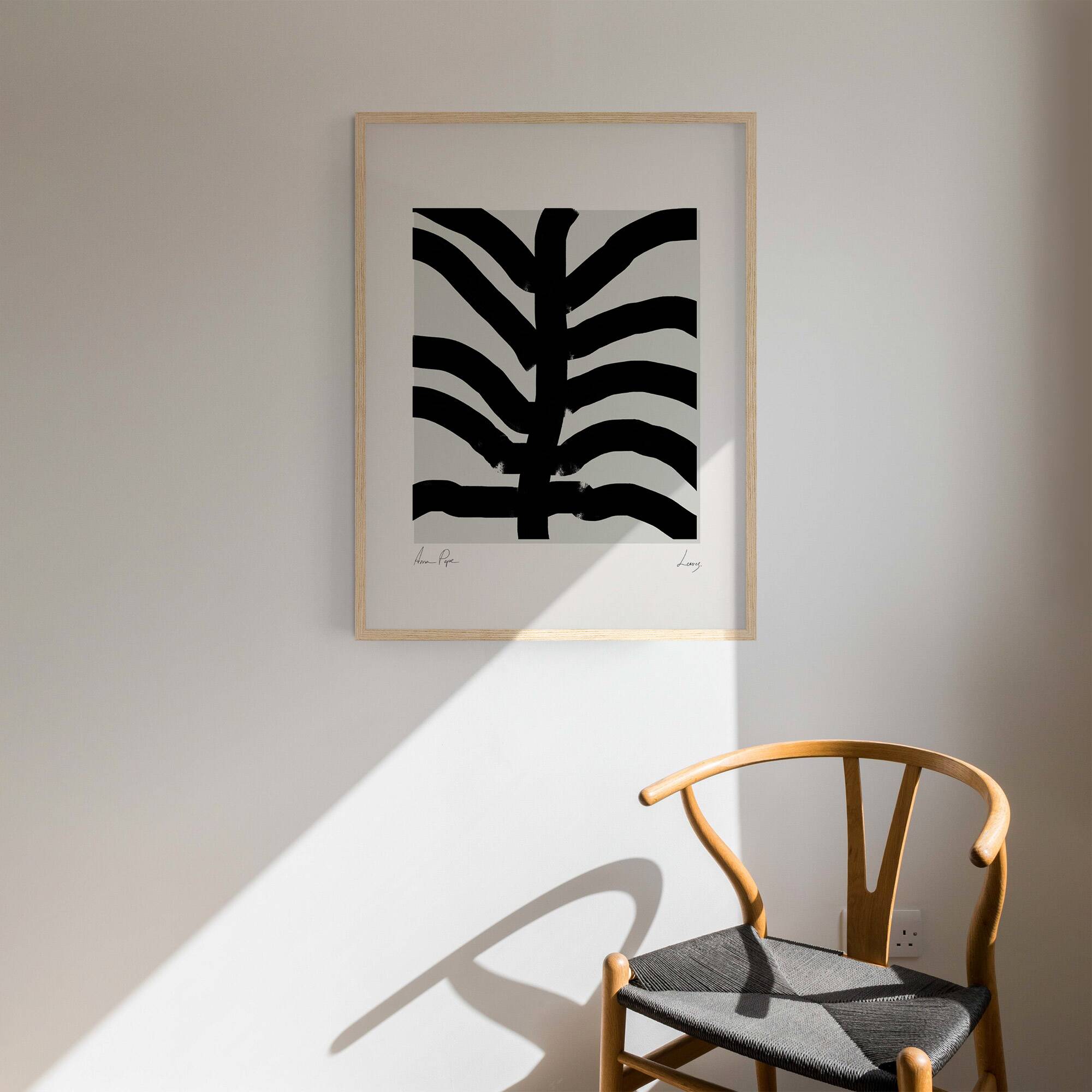 Abstract black lines giclee print, 50x70cm