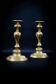 Pair of candlesticks | gilded bronze torches, Louis XV style — 19th century