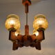 Mid-century Wood Chandelier,1980's.
