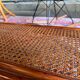 Vintage rattan coffee table and cannage and smoked glass top - 70s