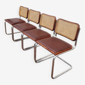 Series of 4 chairs b32 Marcel Breuer cesca -1970s