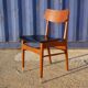 6 scandinavian chairs in wood and black leather